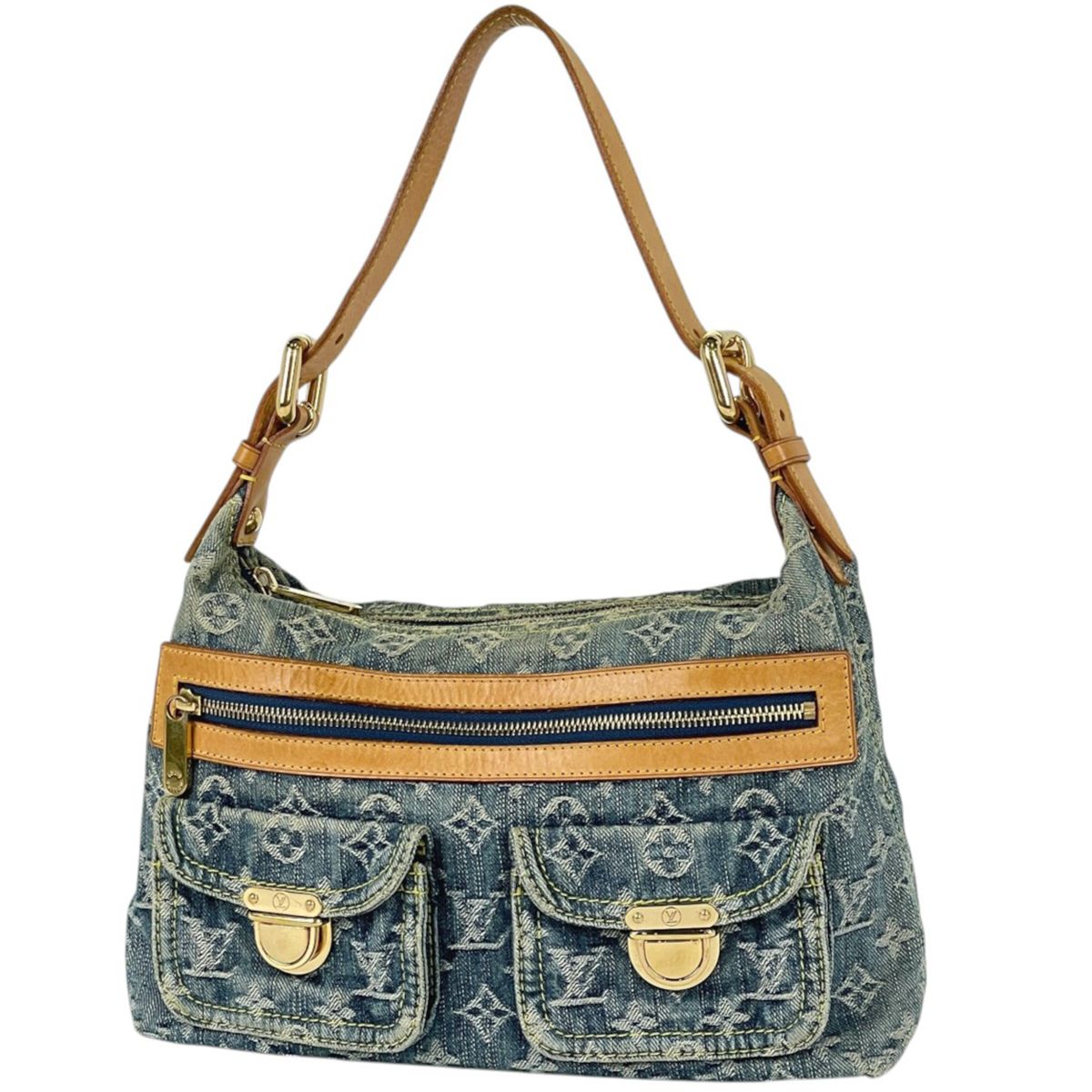 Louis Vuitton Baggy PM Shoulder Bag Monogram Denim Blue