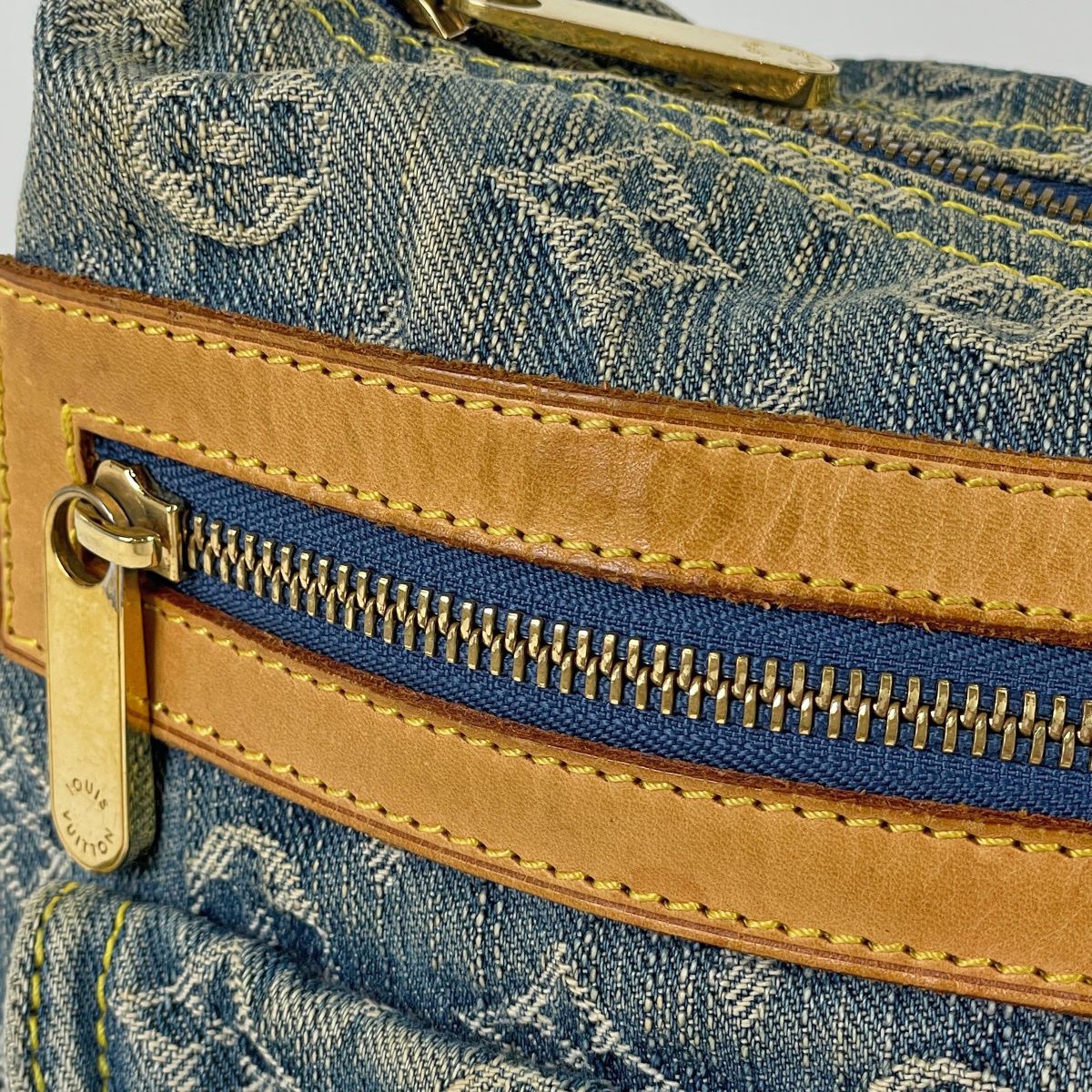Louis Vuitton Baggy PM Shoulder Bag Monogram Denim Blue — view 5