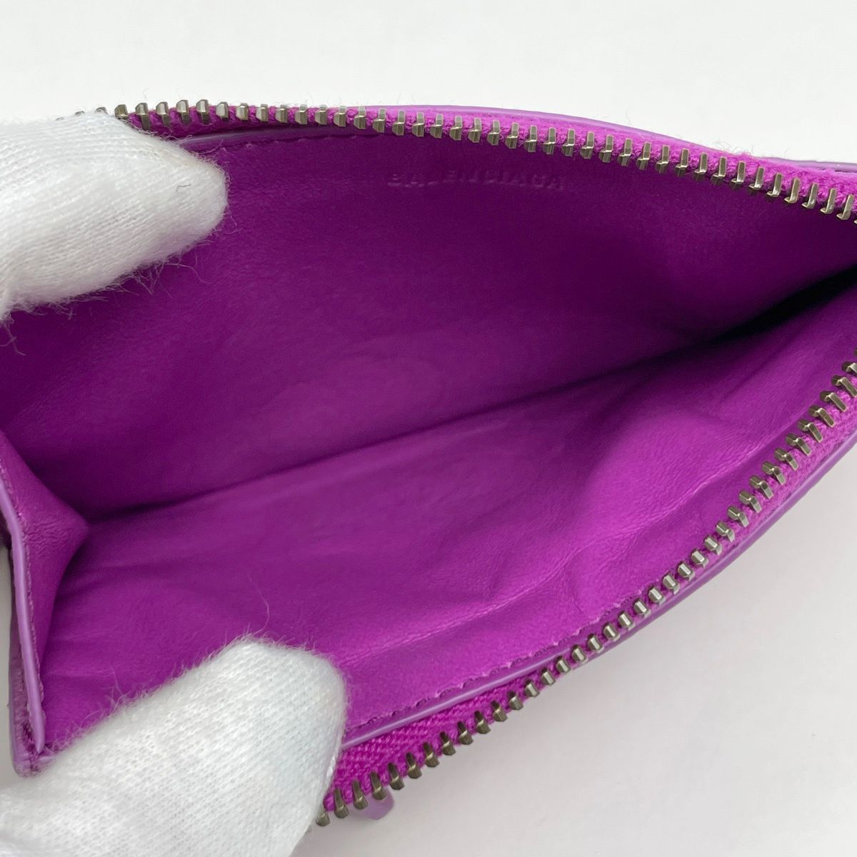 Balenciaga Le City Long Coin Card Holder Leather Purple — view 7
