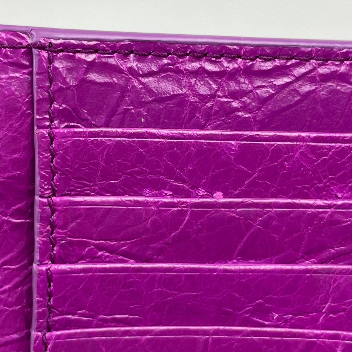 Balenciaga Le City Long Coin Card Holder Leather Purple — view 4