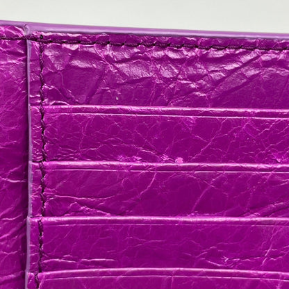 Balenciaga Le City Long Coin Card Holder Leather Purple — view 4
