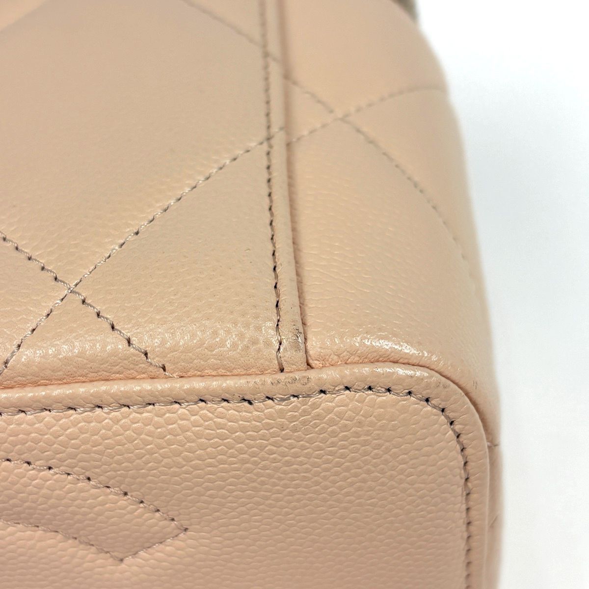 Chanel Shoulder Bag CC Logo Vanity Top Handle Caviar Leather Beige — view 3