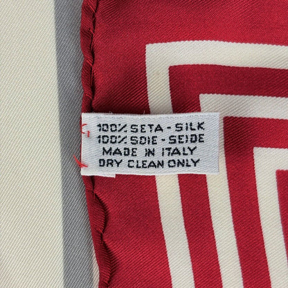 Chanel Scarf CC Logo Silk Red Multicolor — view 2
