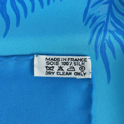 Hermes Carre 90 Jungle Love Scarf Leopard Print Silk Blue Multicolor — view 2
