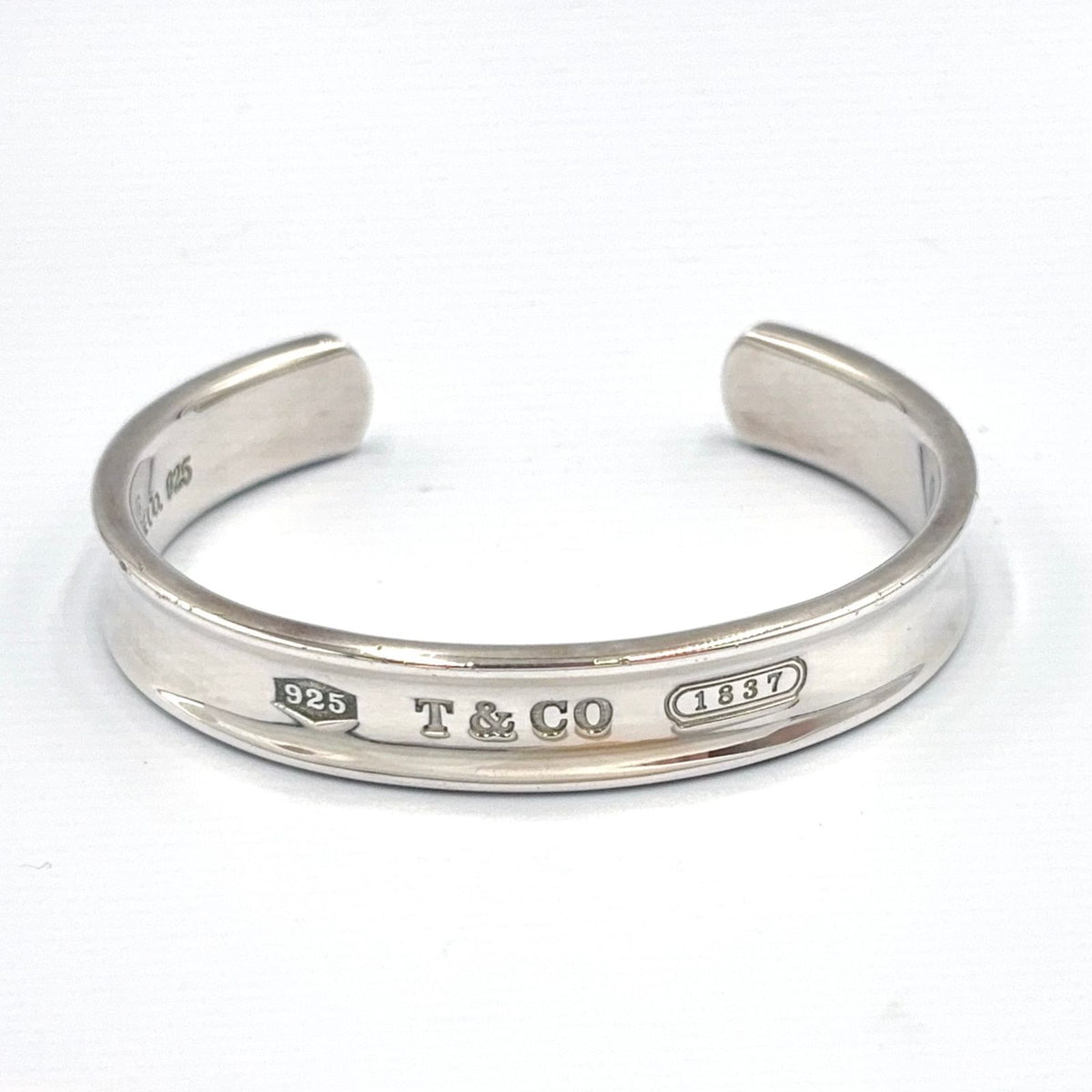 Tiffany & Co 1837 Narrow Cuff Silver Bangle Bracelet