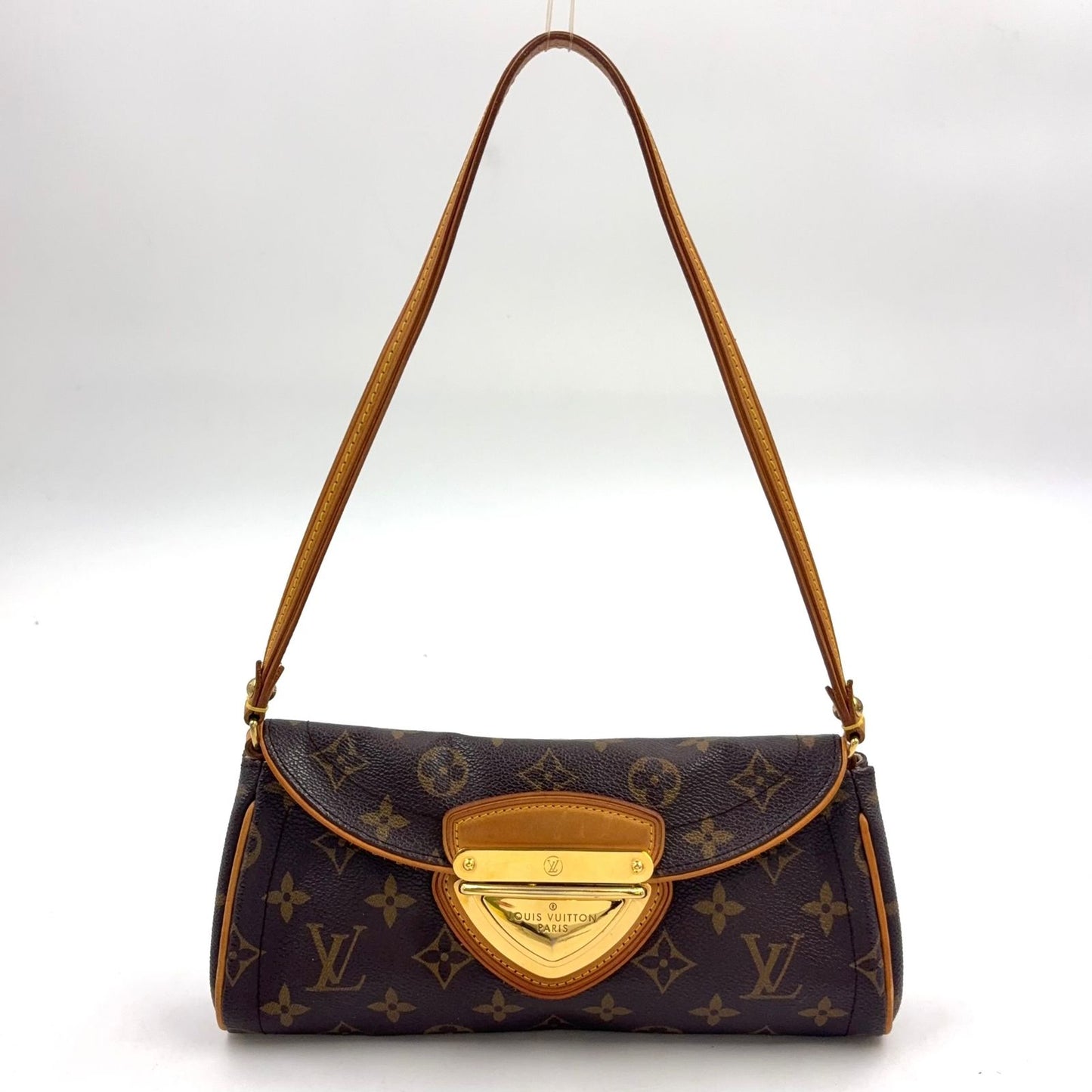Louis Vuitton Pochette Beverly Monogram Leather Brown Light Shoulder Bag Gold