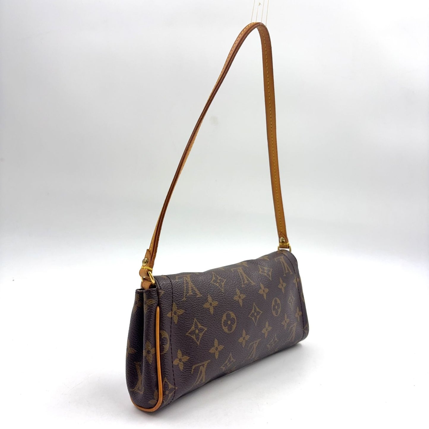 Louis Vuitton Pochette Beverly Monogram Leather Brown Light Shoulder Bag Gold — view 2