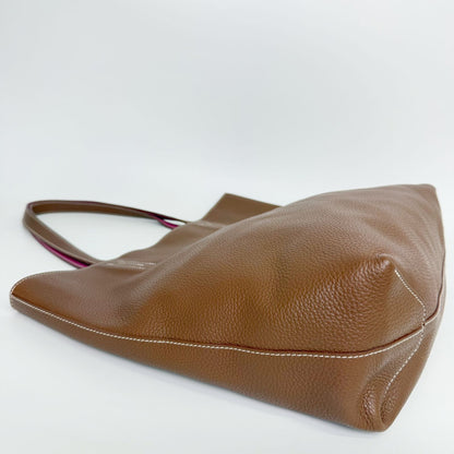 Hermes Double Sens 36 Reversible Tote Shoulder Bag Taurillon Clemence Brown — view 7
