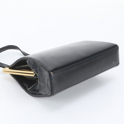 Saint Laurent Vintage Kiss Lock Leather Handbag Black — view 5