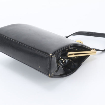 Saint Laurent Vintage Kiss Lock Leather Handbag Black — view 4