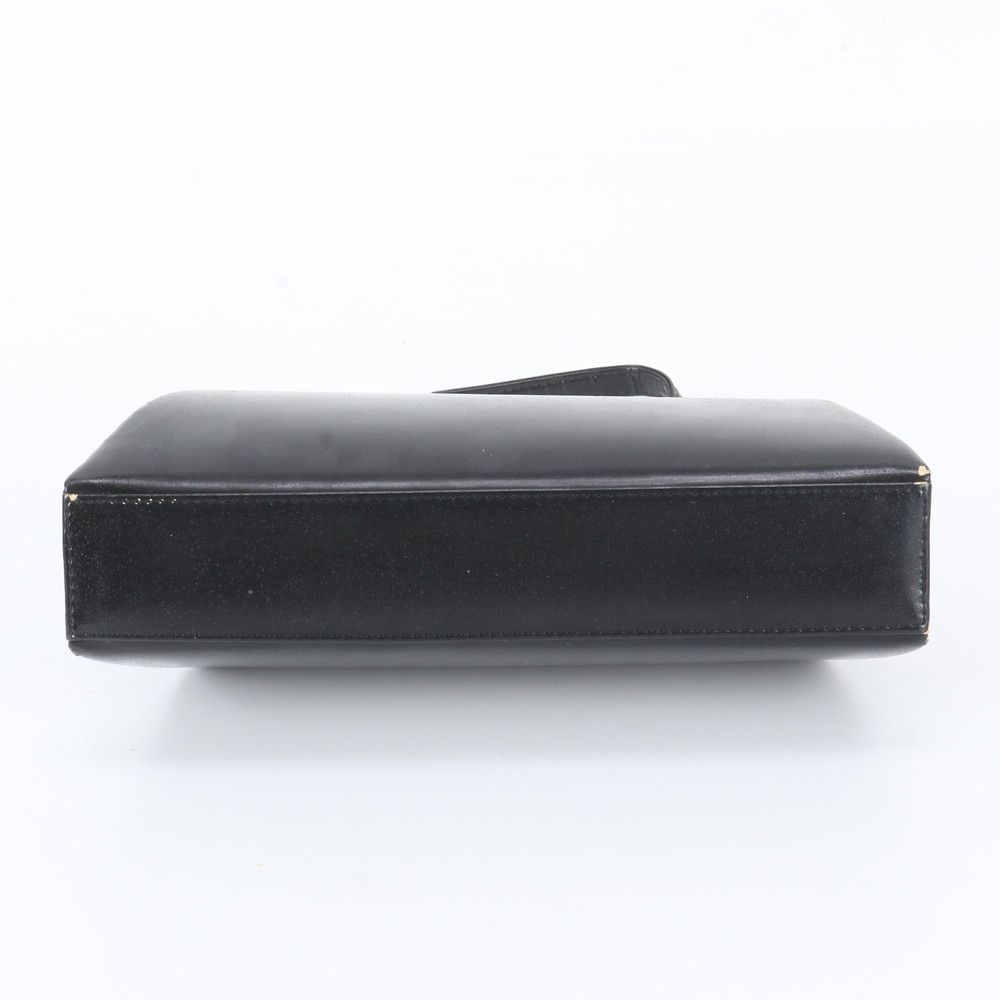 Saint Laurent Vintage Kiss Lock Leather Handbag Black — view 6