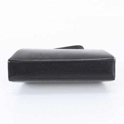 Saint Laurent Vintage Kiss Lock Leather Handbag Black — view 6