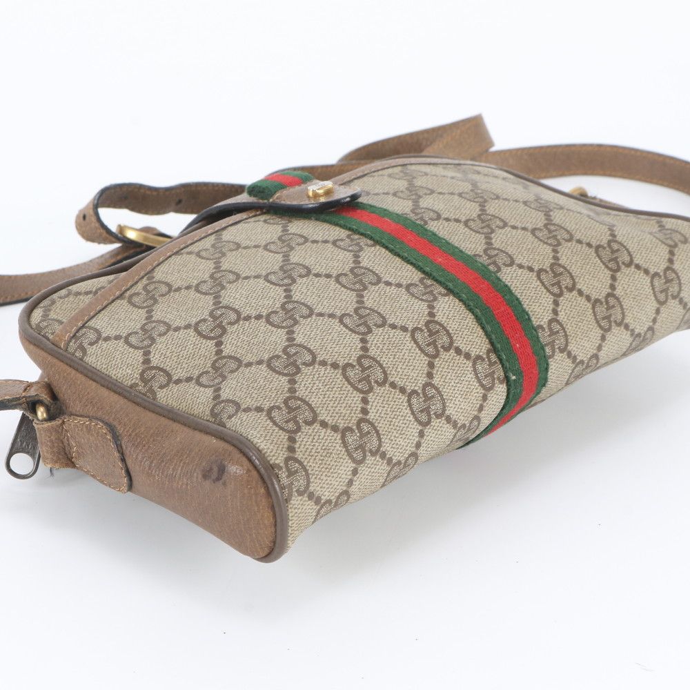 Gucci Vintage GG Supreme Sherry Line Leather Shoulder Bag — view 5