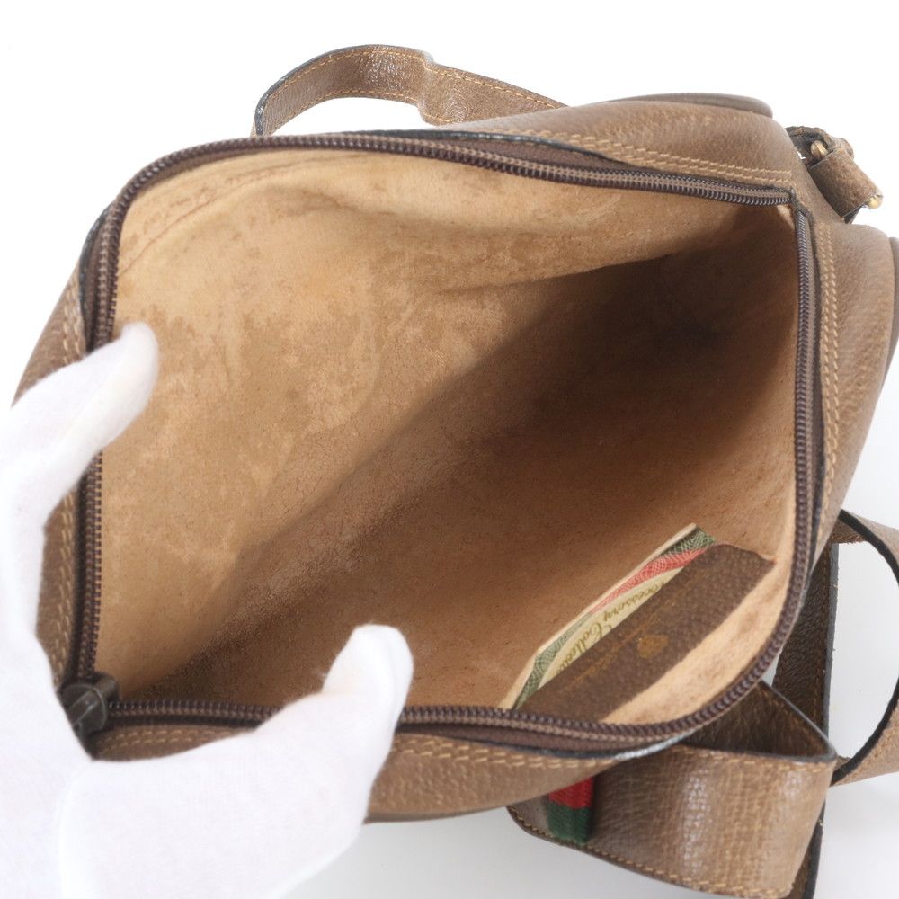 Gucci Vintage GG Supreme Sherry Line Leather Shoulder Bag — view 7