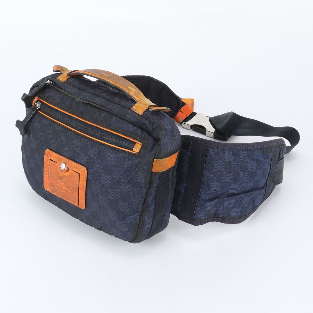 Louis Vuitton Damier Challenge Bum Bag Leather 2-Way Crossbody Waist Pouch