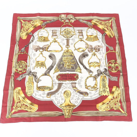 Hermes Carre 90 Etriers Stirrup Silk 100% Scarf