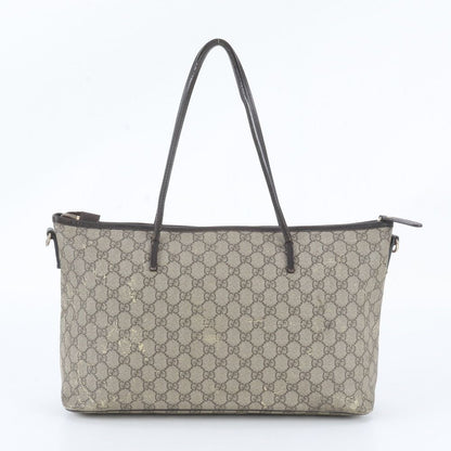 Gucci GG Supreme Leather Tote Bag Shoulder Hand Brown — view 3