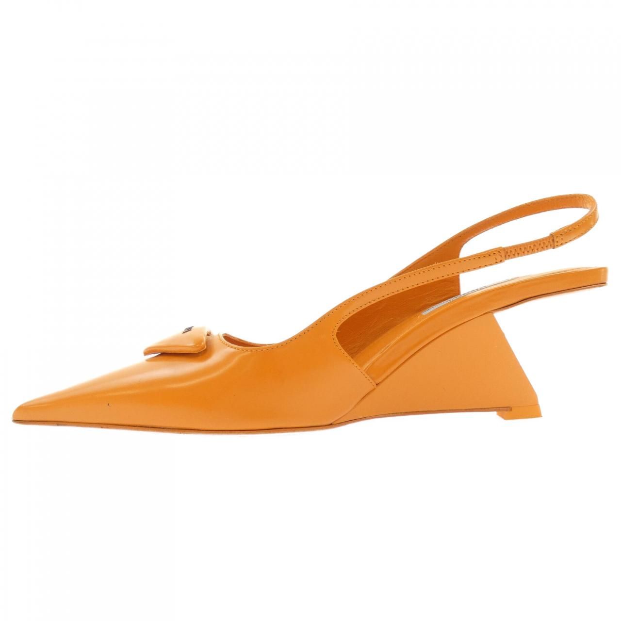 Prada Slingback Triangle Logo Pumps Heel — view 2