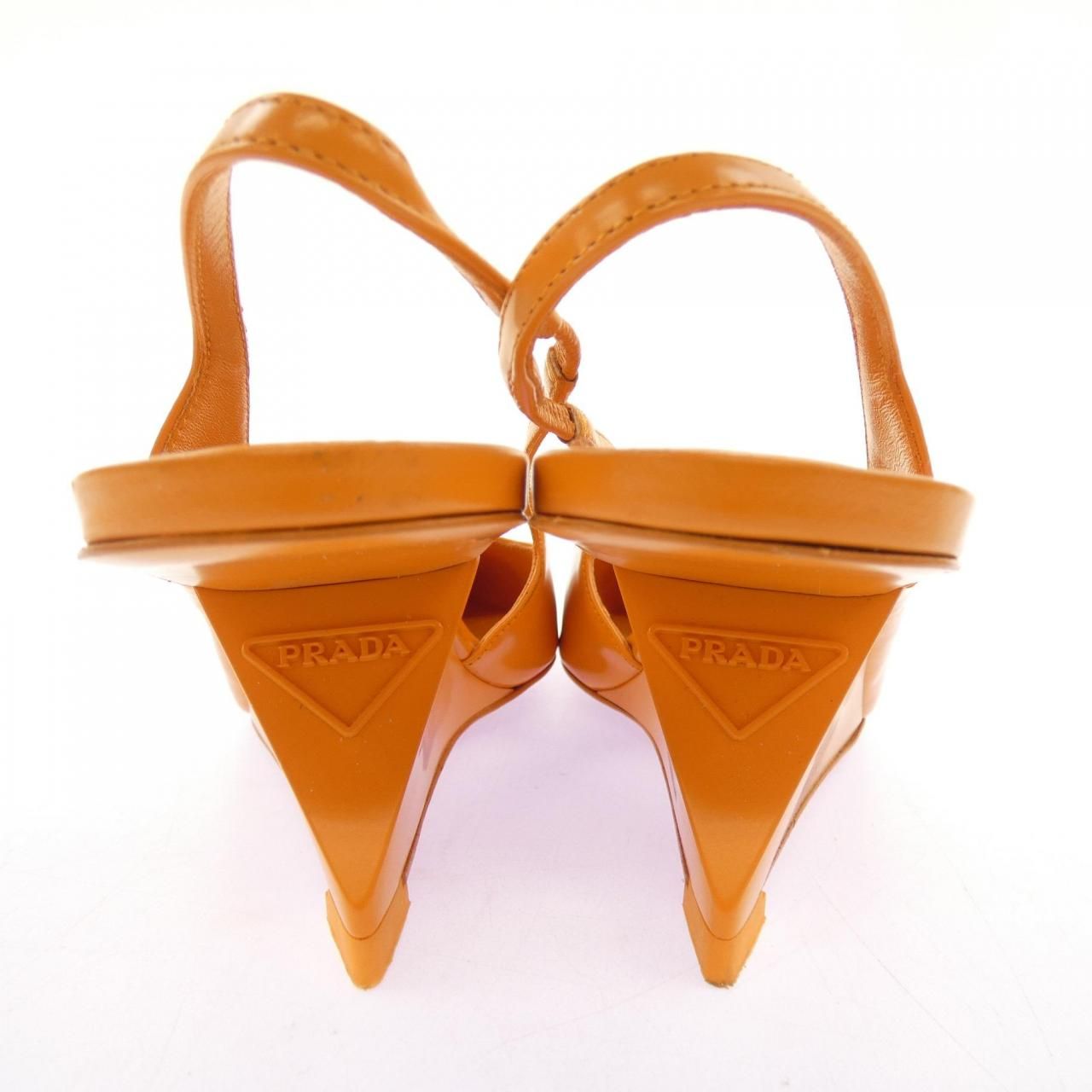 Prada Slingback Triangle Logo Pumps Heel — view 5