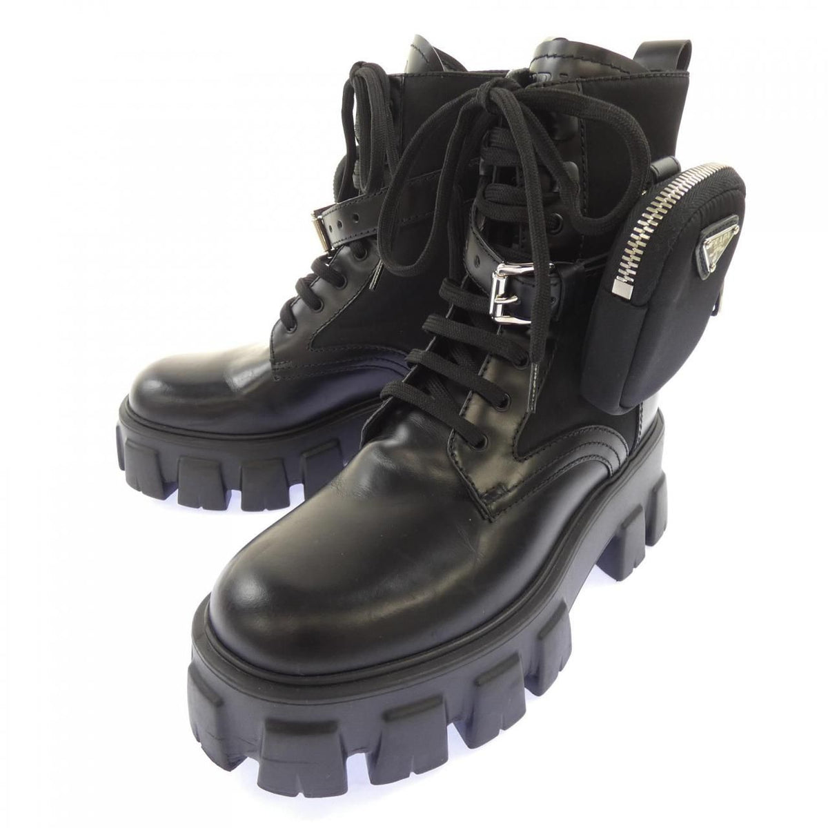 Prada Monolith Triangle Logo Boots — view 3