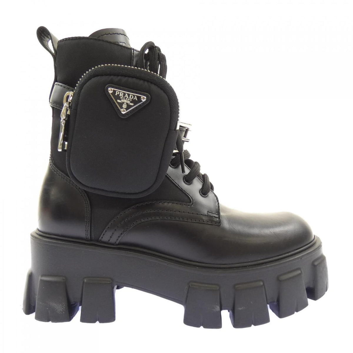 Prada Monolith Triangle Logo Boots