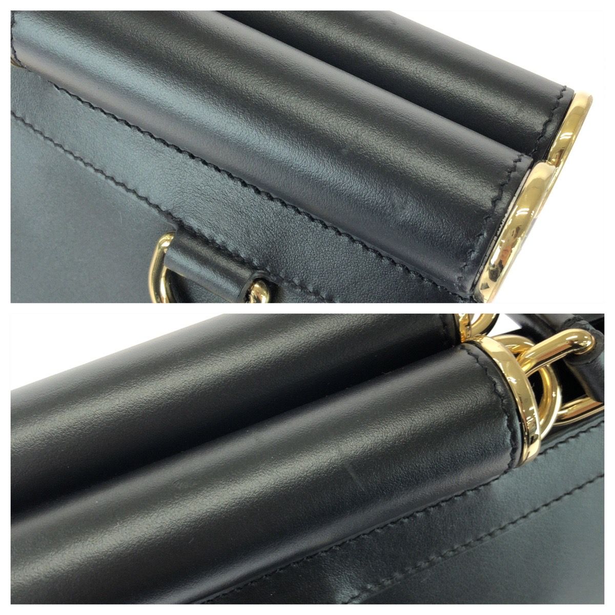 Dolce & Gabbana Sicily 2-Way Black Leather Tote Business Shoulder Bag — view 5