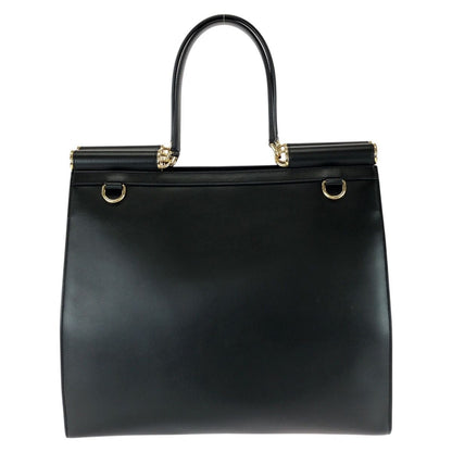 Dolce & Gabbana Sicily 2-Way Black Leather Tote Business Shoulder Bag — view 2