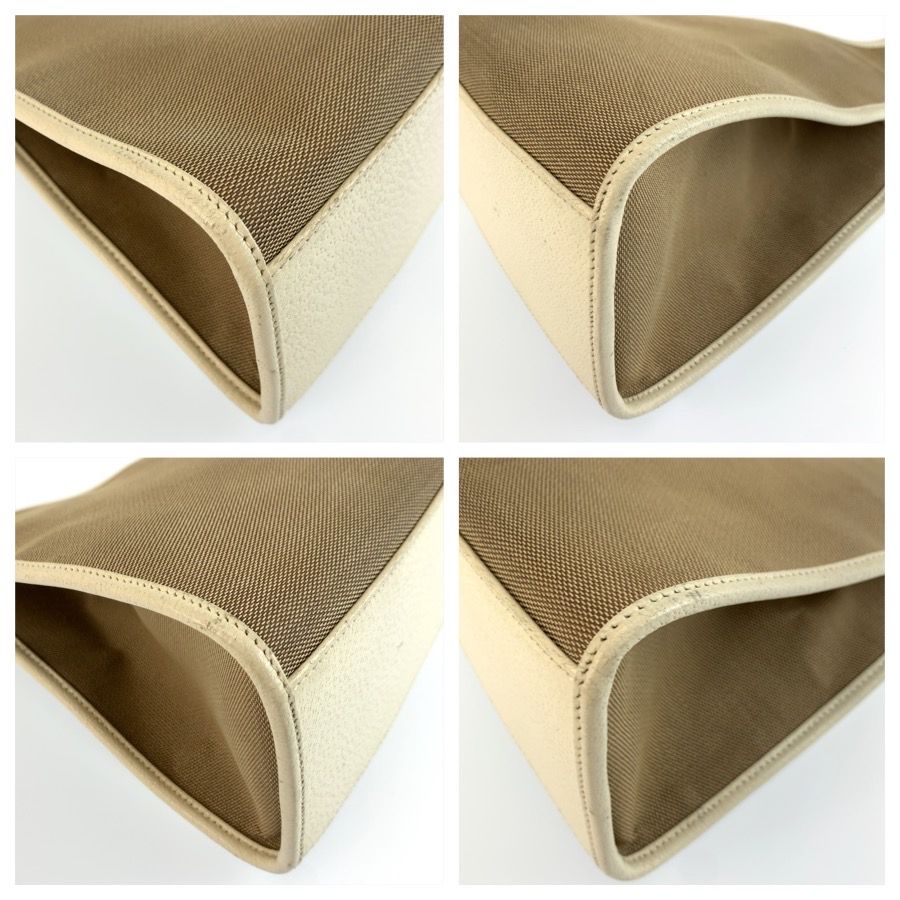 Gucci Jackie Beige Ivory Canvas Leather Tote Bag — view 4