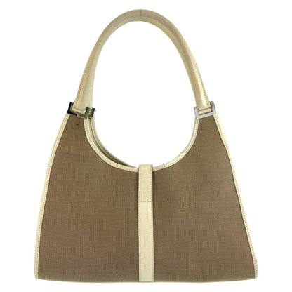 Gucci Jackie Beige Ivory Canvas Leather Tote Bag — view 2