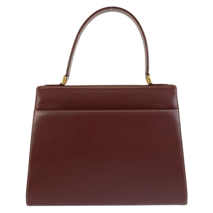 Cartier Vintage Must Line Bordeaux Gold Leather Handbag — view 2