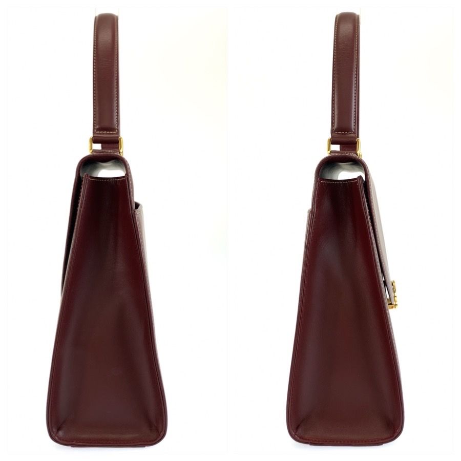 Cartier Vintage Must Line Bordeaux Gold Leather Handbag — view 7