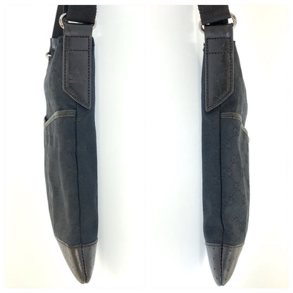 Gucci Black Silver GG Canvas Shoulder Bag Pochette — view 7
