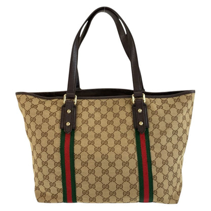 Gucci Sherry Line Beige Brown GG Canvas Tote Shoulder Bag — view 2