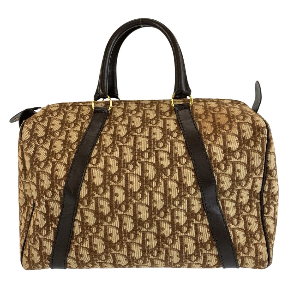Dior Trotter Brown Gold Boston Bag