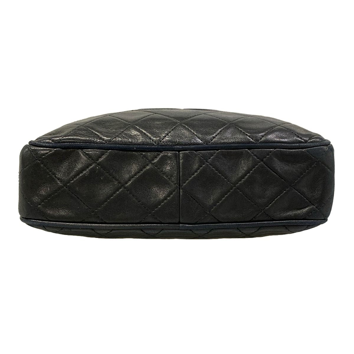 Chanel Shoulder Bag Quilted Black Gold Tassel Chain Lambskin — view 5