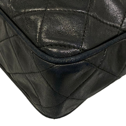 Chanel Shoulder Bag Quilted Black Gold Tassel Chain Lambskin — view 6