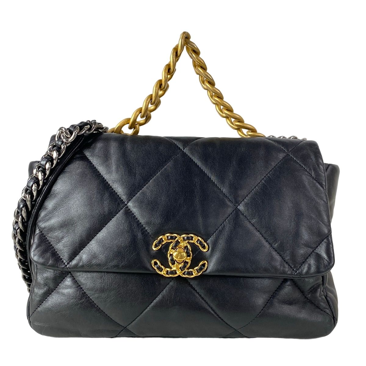 Chanel Shoulder Bag Chanel 19 Large Flap Black Chain 2-Way Lambskin