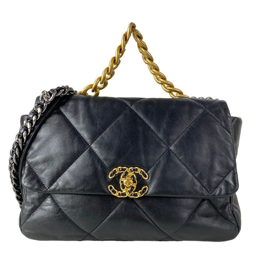 Chanel Shoulder Bag Chanel 19 Large Flap Black Chain 2-Way Lambskin
