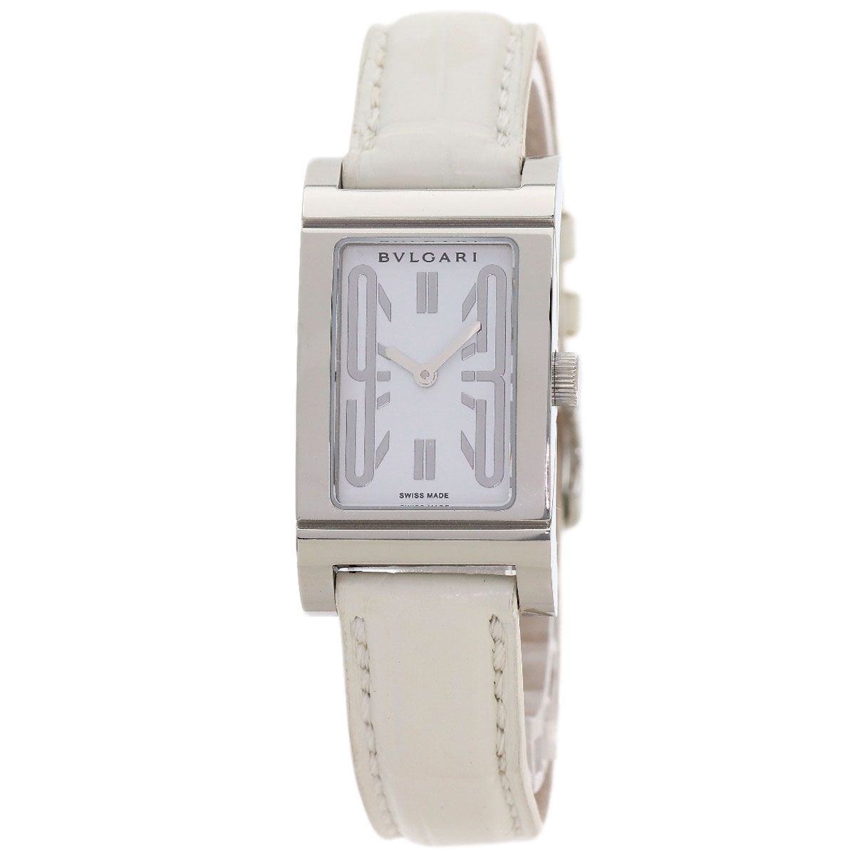 Bvlgari Rettangolo Watch SS Leather