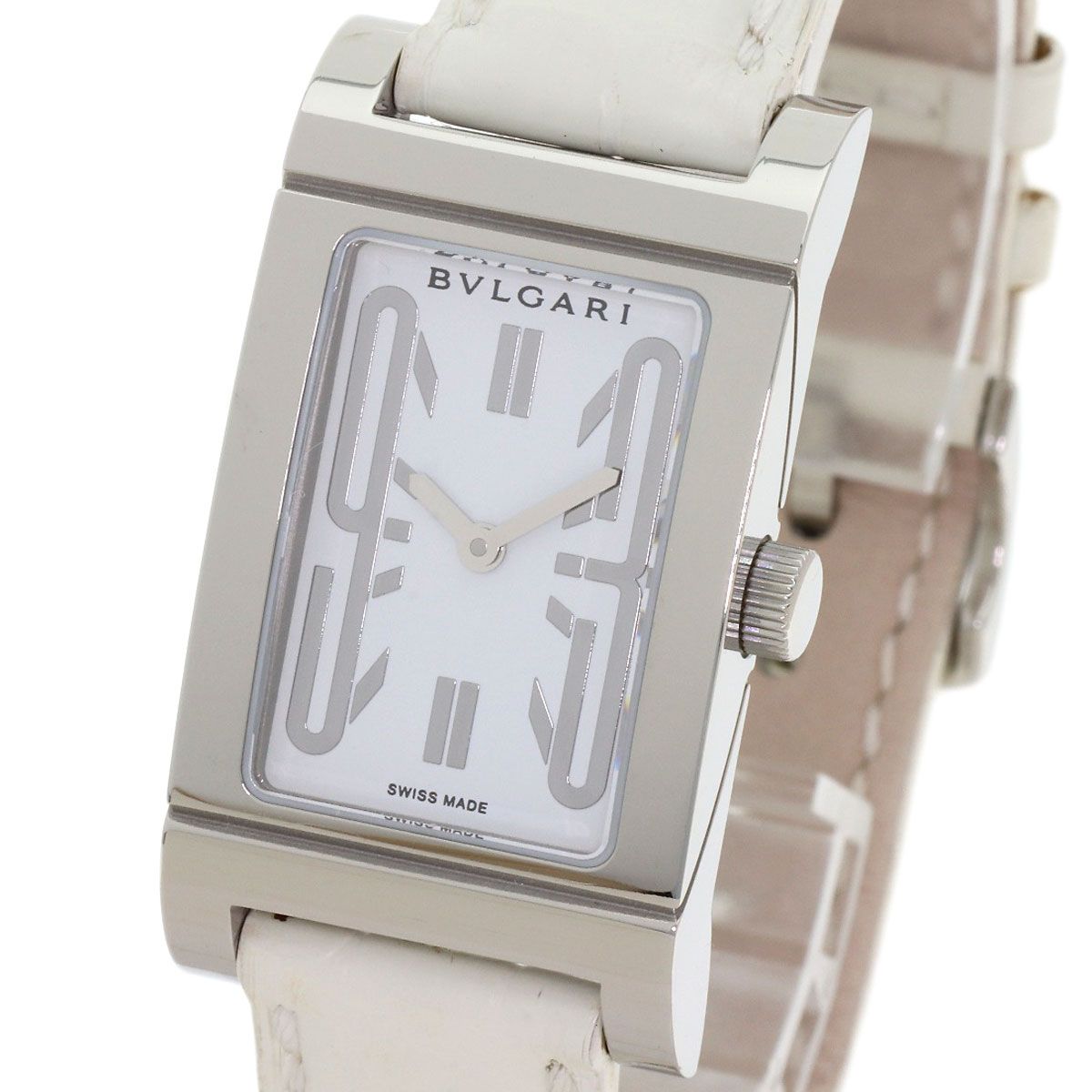 Bvlgari Rettangolo Watch SS Leather — view 3