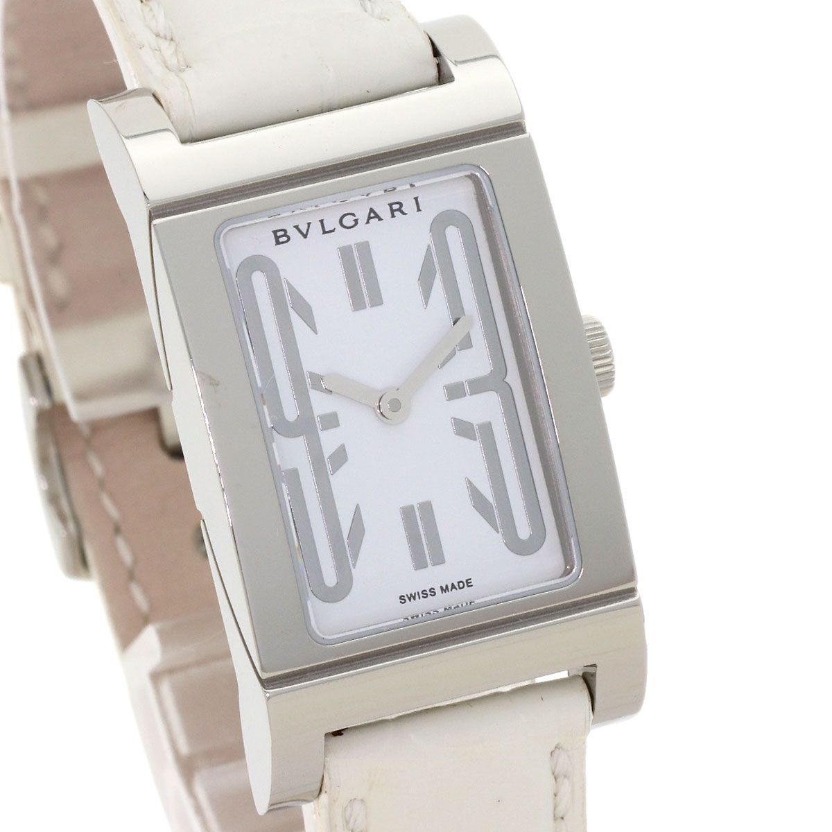 Bvlgari Rettangolo Watch SS Leather — view 4