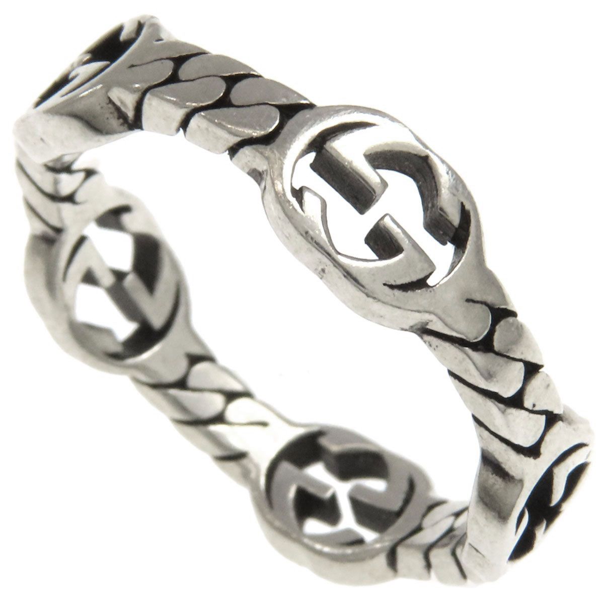 Gucci Interlocking G Chain Ring Silver
