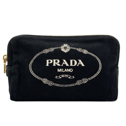 Prada Logo Makeup Pouch Canvas
