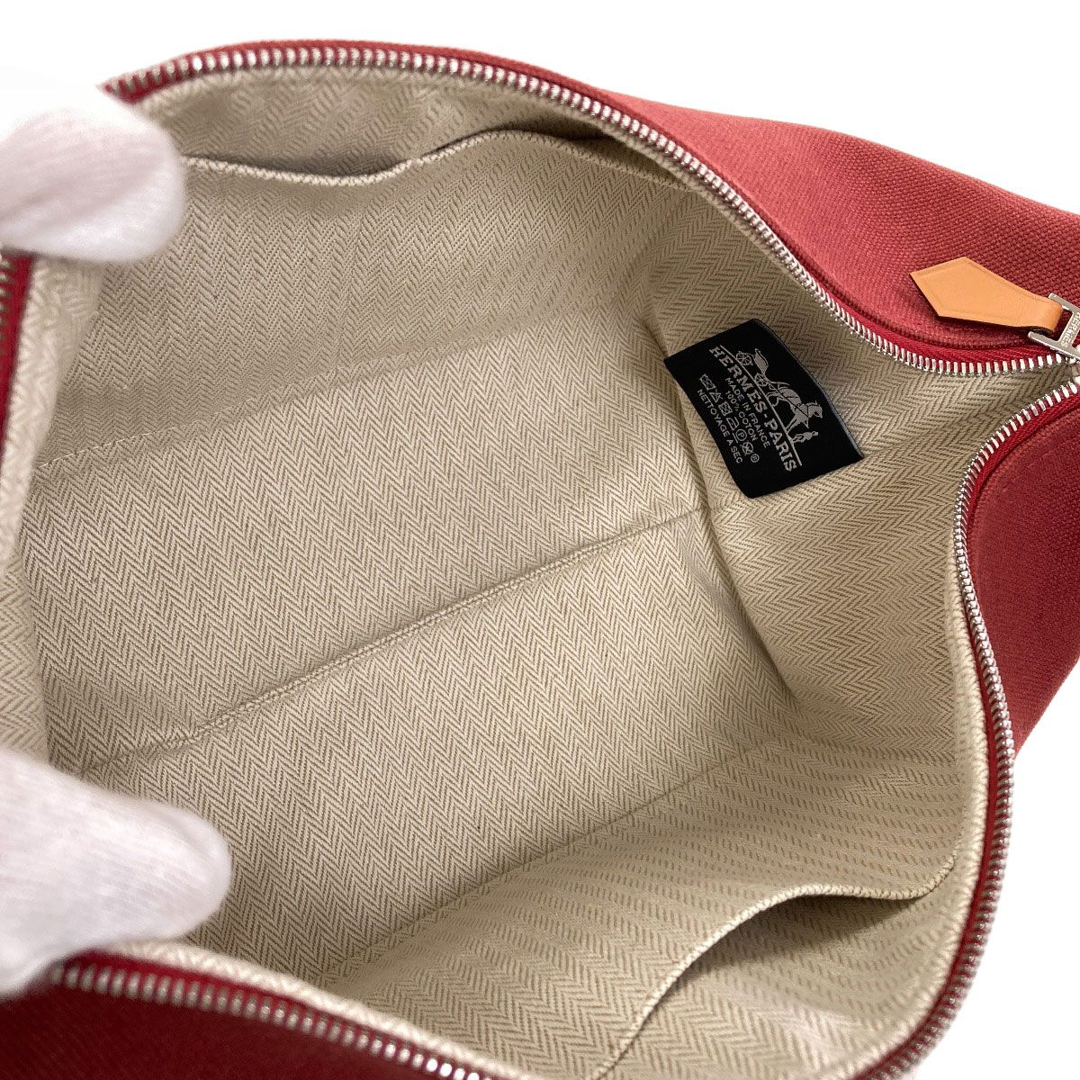 Hermes Bride-a-Brac PM Silver Handbag Canvas — view 5