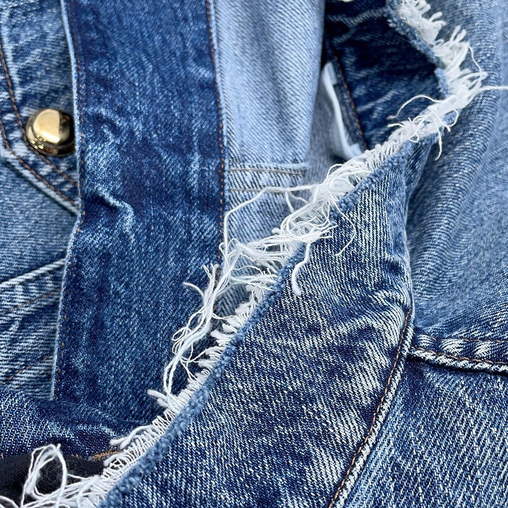 Miu Miu Jacket Denim Logo Collarless 36 — view 6
