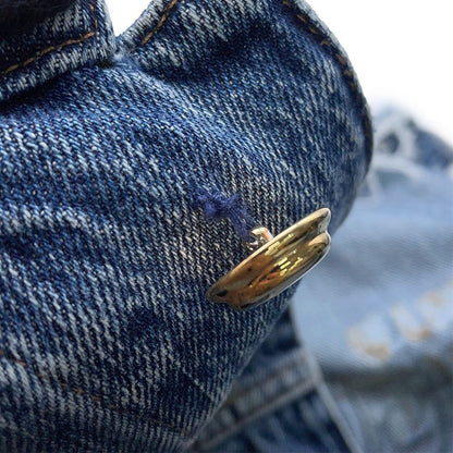 Miu Miu Jacket Denim Logo Collarless 36 — view 7