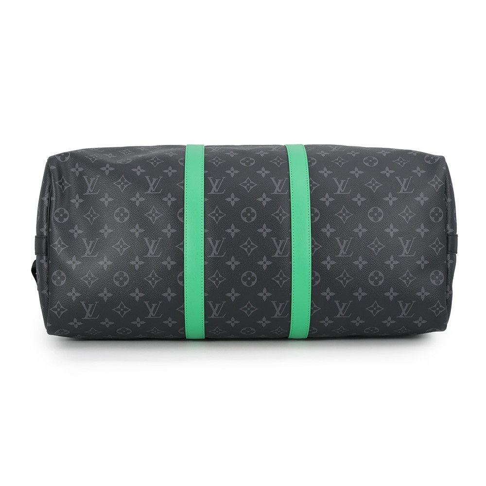 Louis Vuitton Boston Bag Monogram Eclipse Keepall Bandouliere 50 Black — view 3