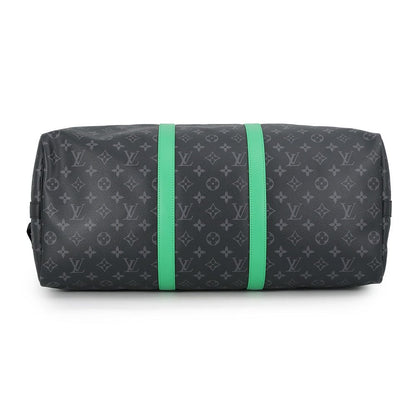 Louis Vuitton Boston Bag Monogram Eclipse Keepall Bandouliere 50 Black — view 3