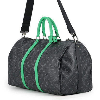 Louis Vuitton Boston Bag Monogram Eclipse Keepall Bandouliere 50 Black — view 2