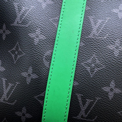 Louis Vuitton Boston Bag Monogram Eclipse Keepall Bandouliere 50 Black — view 7